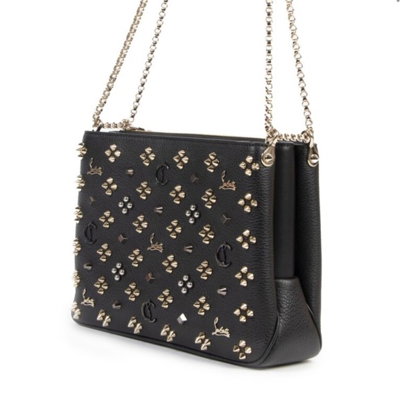 Christian Louboutin Triloubi Spiked Monogram Chain Shoulder Bag - Picture 2 of 11